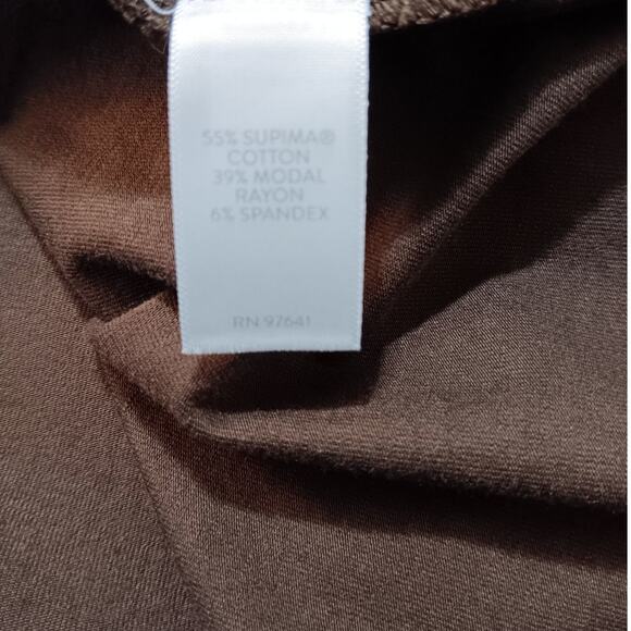J. JILL Brown Shirt Top Medium Luxe Supima Ballet Sleeve Tunic Soft Brown Staple - Picture 5 of 9